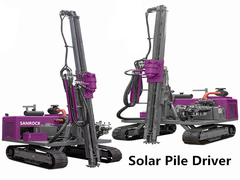 Motor de pilhas solares Equipamento de condução de pilhas hidráulico Máquina de condução de pilhas de parafusos