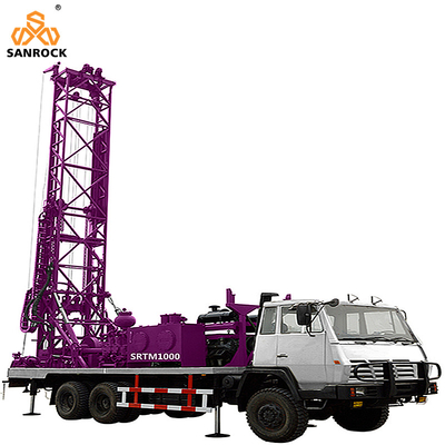 Equipamento de furo montado caminhão da perfuração da água de Rig With Compressor 1000m da broca do poço de água