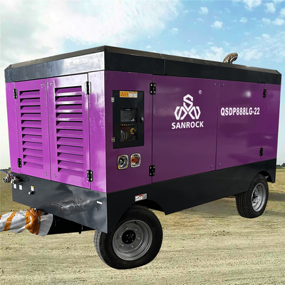 Máquina de compressão de ar de parafusos para motores diesel de alta pressão para mineração