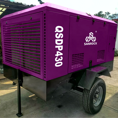 Máquina de compressão de ar de parafuso diesel de mineração Compressor de ar de parafuso rotativo portátil pequeno