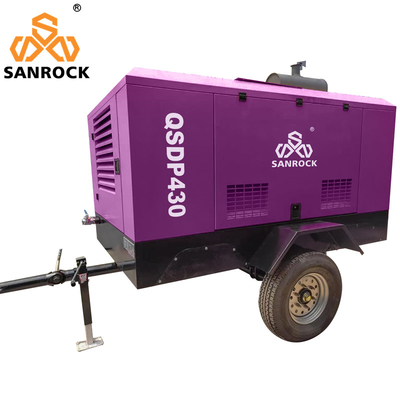 Máquina de compressão de ar de parafuso diesel de mineração Compressor de ar de parafuso rotativo portátil pequeno