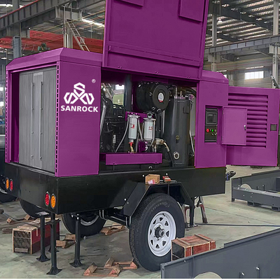 Compressor de ar de parafuso portátil Máquina de mineração Motor diesel Compressor de ar de alta pressão