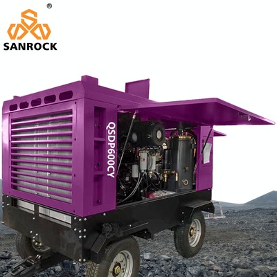 Compressor de ar de motor diesel de 162 kW com rodas Máquina de compressão de ar de parafuso de mineração