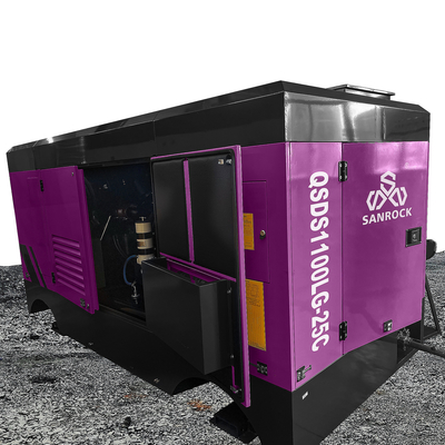 Máquina de compressão de ar de parafusos de mineração a diesel de alta pressão