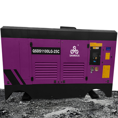 Máquina de compressão de ar de parafusos de mineração a diesel de alta pressão
