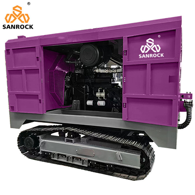 Compressor de ar de parafuso de rastreador Máquina de mineração Motor diesel Compressor de ar de parafuso rotativo