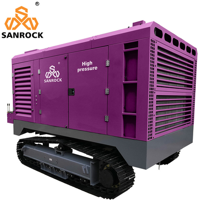 Compressor de ar de parafuso de rastreador Máquina de mineração Motor diesel Compressor de ar de parafuso rotativo