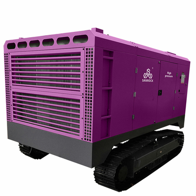 Compressor de ar de parafuso de rastreador Máquina de mineração Motor diesel Compressor de ar de parafuso rotativo