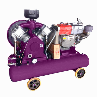 Máquina de compressão de ar industrial de pistão giratório com compressor de correia motorizada