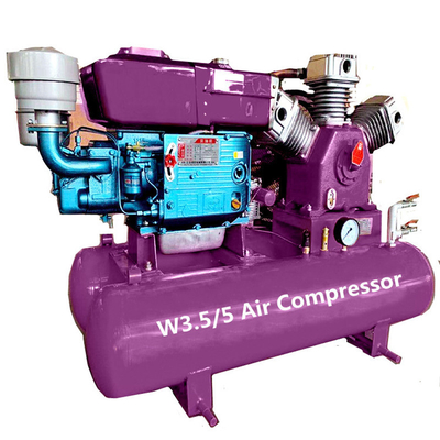 Máquina de compressão de ar industrial de pistão giratório com compressor de correia motorizada