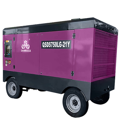 Máquina de compressão de ar de parafuso a diesel de alta pressão portátil