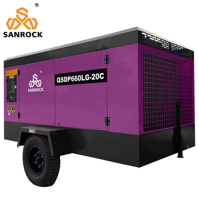 1750/1300 rpm Máxima velocidade de trabalho/velocidade de inatividade Compressor de ar diesel de alta pressão para mineração