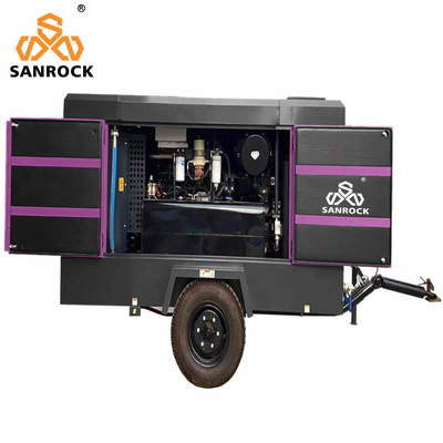 CE 20bar Potência do motor 191KW Motor diesel portátil Compressor de ar de parafuso rotativo para mineração