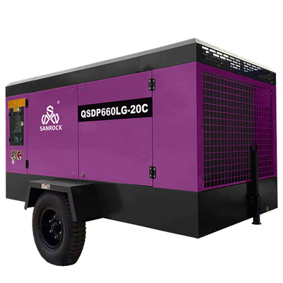 Compressor de ar de parafuso portátil Máquina de mineração Motor diesel Compressor de ar de alta pressão