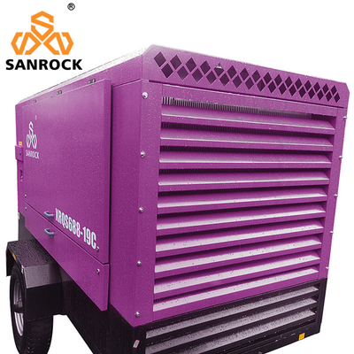 Compressor de ar de parafuso diesel Máquina de mineração Compressor de ar de parafuso rotativo móvel