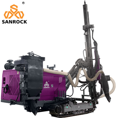 Top Hammer Hard Rock Mining Hydraulic DTH Drill Rig com 22kw Max.Impulse Power