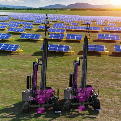 Motor de pilhas solares Máquina fotovoltaica Hidráulica Pilha de perfuração Rig Ground Screw Pillar Driver