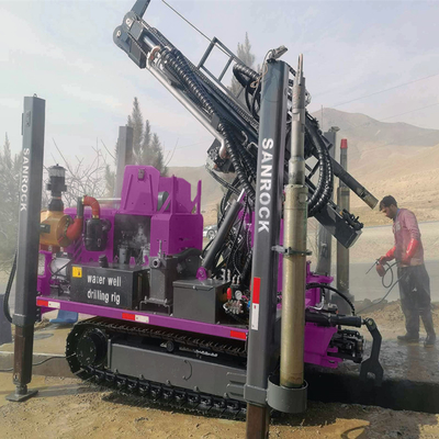 Força de elevação 15T Crawler Water Well Drilling Rig Máquina de perfuração de poços hidráulicos com motor Yuchai