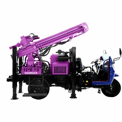 Instalação portátil de perfuração de poços de água com motor diesel e velocidade de rotação de 45-70 rpm