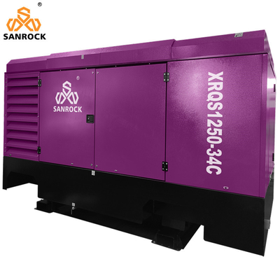 Máquina de compressor de ar de parafuso a diesel lubrificada Compressor de ar móvel Velocidade de compressão de ar 1750 rpm Compressor de ar de parafuso rotativo