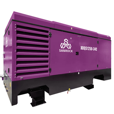 Máquina de compressor de ar de parafuso a diesel lubrificada Compressor de ar móvel Velocidade de compressão de ar 1750 rpm Compressor de ar de parafuso rotativo