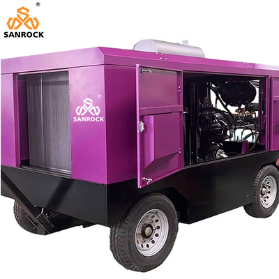 Compressor de ar de parafuso móvel Compressor de ar de parafuso a motor diesel Compressor de tipo de parafuso industrial Máquina de compressor de ar de parafuso