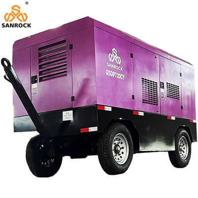Compressor de ar de parafuso portátil Potência da máquina 194kw Compressor de ar de parafuso de mineração Compressor de ar diesel