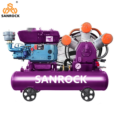 Máquina de compressão de ar industrial de pistão giratório com compressor de correia motorizada