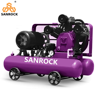 Máquina de compressão de ar industrial de pistão giratório com compressor de correia motorizada