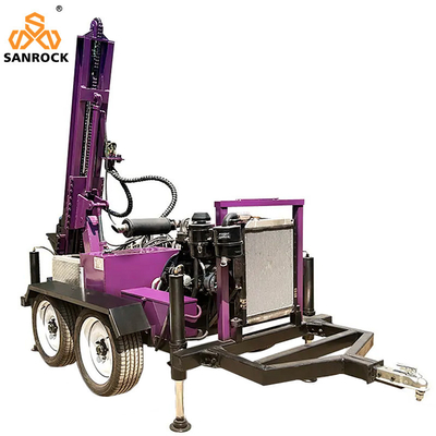 Equipamento de perfuração de poços de água Profundidade 300m Equipamento de perfuração de água Trailers montados Fornos de perfuração de poços de água para venda