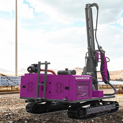 Equipamento de condução de pilhas Trabalho de solo Estação de perfuração de pilhas solares