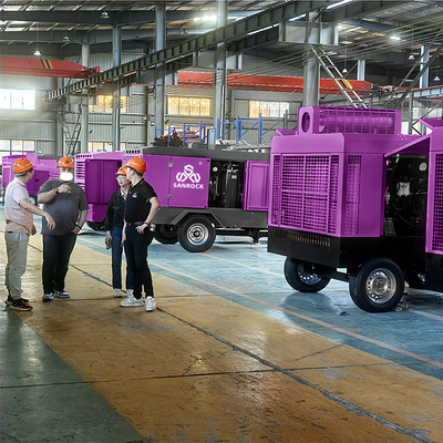 Compressor de ar de parafuso para perfuração de poços de água, compressor de ar móvel tipo parafuso