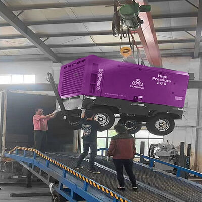 Compressor de ar de parafuso de alta eficiência 15bar para mineração, compressor de ar rotativo de parafuso