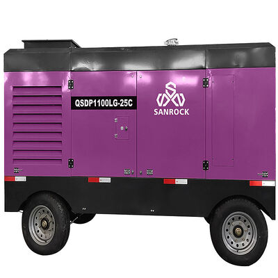 Motor  de baixo ruído Compressor de ar de parafuso a diesel portátil de 25 bar para mineração