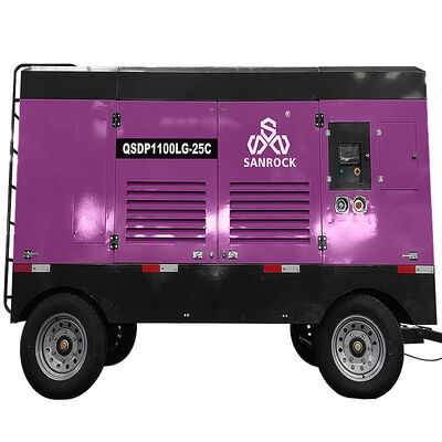 Motor  de baixo ruído Compressor de ar de parafuso a diesel portátil de 25 bar para mineração