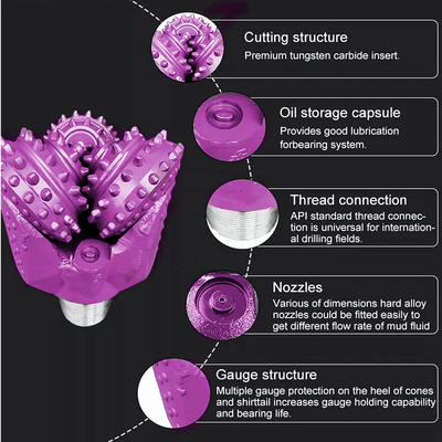 Brocas de perfuração diamantadas com vedação de borracha para brocas tricônicas para a indústria de petróleo e gás