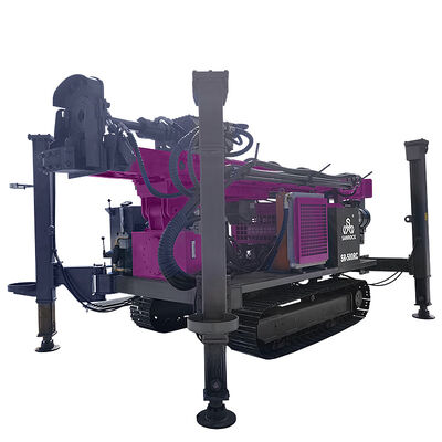 Máquina de perfuração de testemunhos de rocha para exploração mineira, perfuradora de circulação reversa, perfuradora sobre esteiras