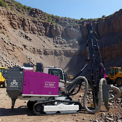 Rig de perfuração de buracos de explosão em rocha dura Profundidade de 21 m Produtividade mais elevada Rig de perfuração de mineração de rastreador