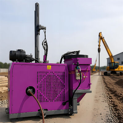 Solar Pile Driver Installation Highway Guardrail  Pile Driving Equipment Crawler Pile Drilling Rig 